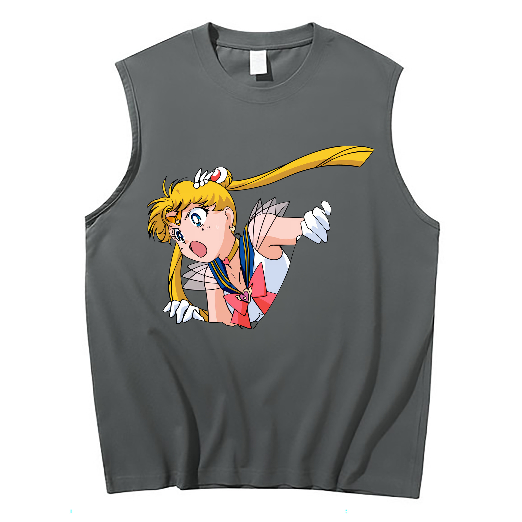 （画像用） 美少女戦士セーラームーン 月野 うさぎ つきの うさぎ Sailor Moon Tsukino Usagi コットン100％タンクトップ（フロントプリント）